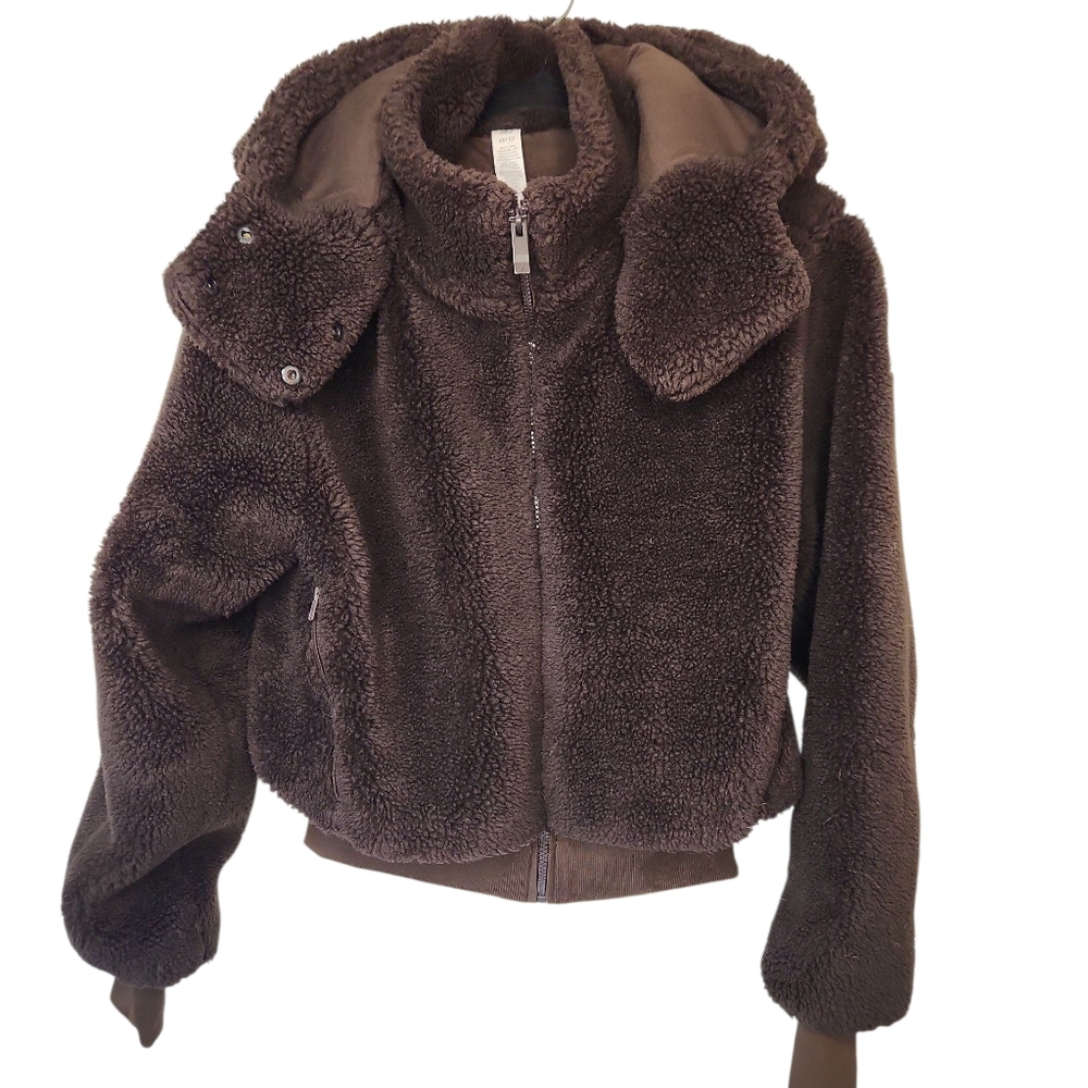 ALO Yoga Brown Foxy Sherpa Jacket with Hood Size XS